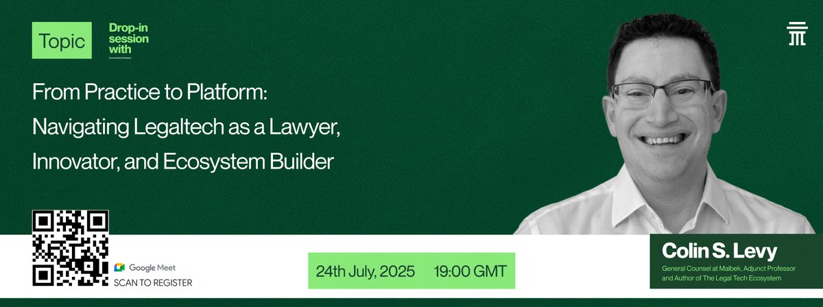 Legaltec_lounge's tweet image. We have had so many questions since starting this community on what legaltech really is, how to break in, what tools matter.

Now we’ve got the space and the expert.

Join us next week as @Clevy_Law shares his journey into legaltech and answers it all.

🔗 lu.ma/twhdmuf8
