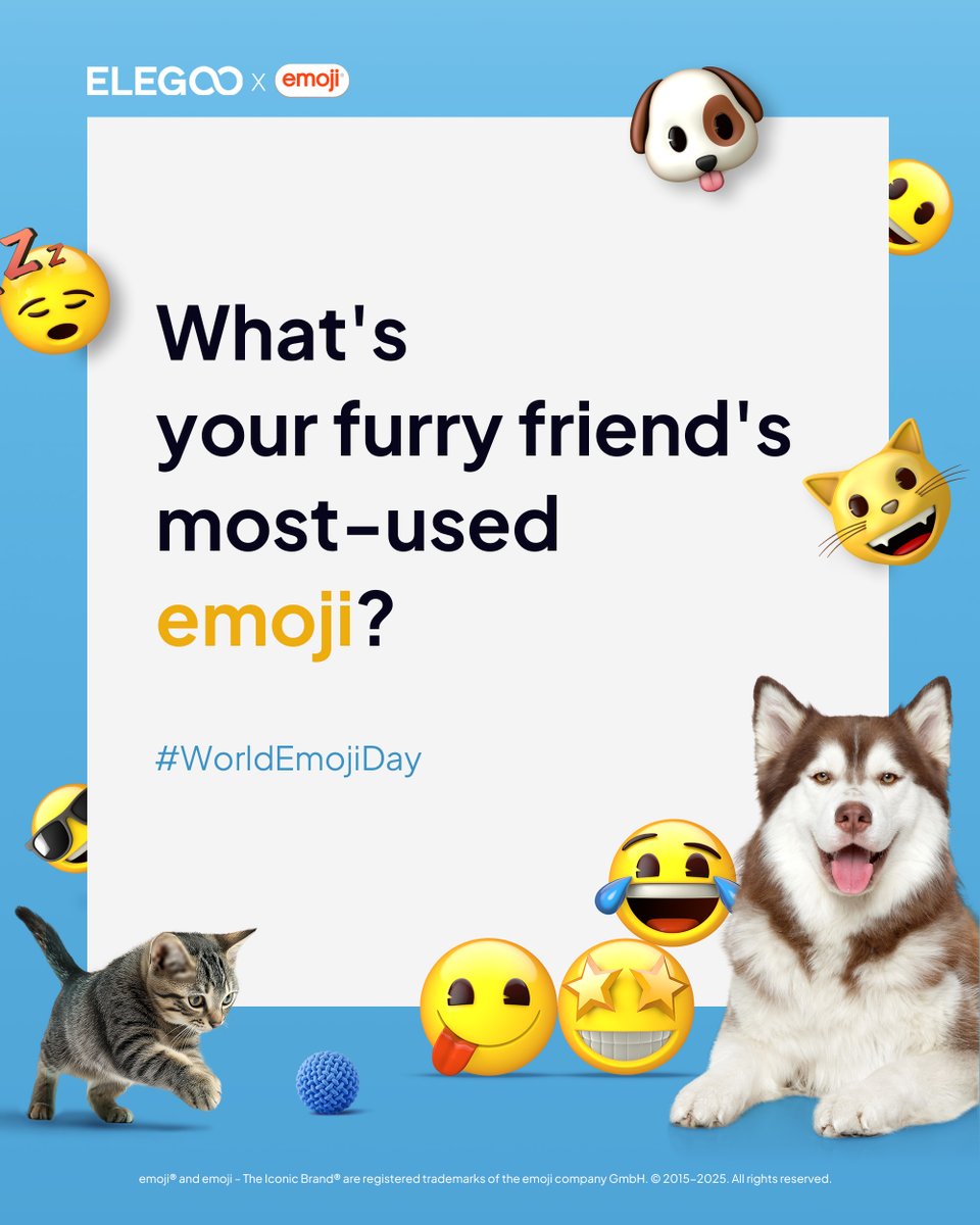 Elegoo_Official's tweet image. 👇Comment and 5⃣ winners will get 1 kg resin/filament! 😜 #WorldEmojiDay
*Winners will be selected by randomly number picker, and announced on July 24.