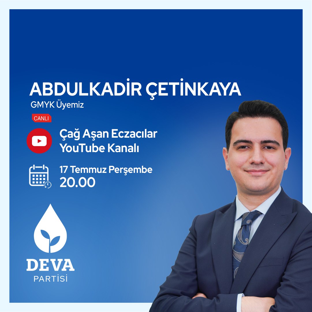 💧🌱Genel Merkez Yönetim Kurulu Üyemiz <a href="/ecz_cetinkaya/">Ecz. Abdulkadir Çetinkaya</a> 17 Temmuz Perşembe,

🗓 BUGÜN

🕰 20.00'de

📺 Çağ Aşan Eczacılar YouTube kanalında gündemi değerlendirecek.