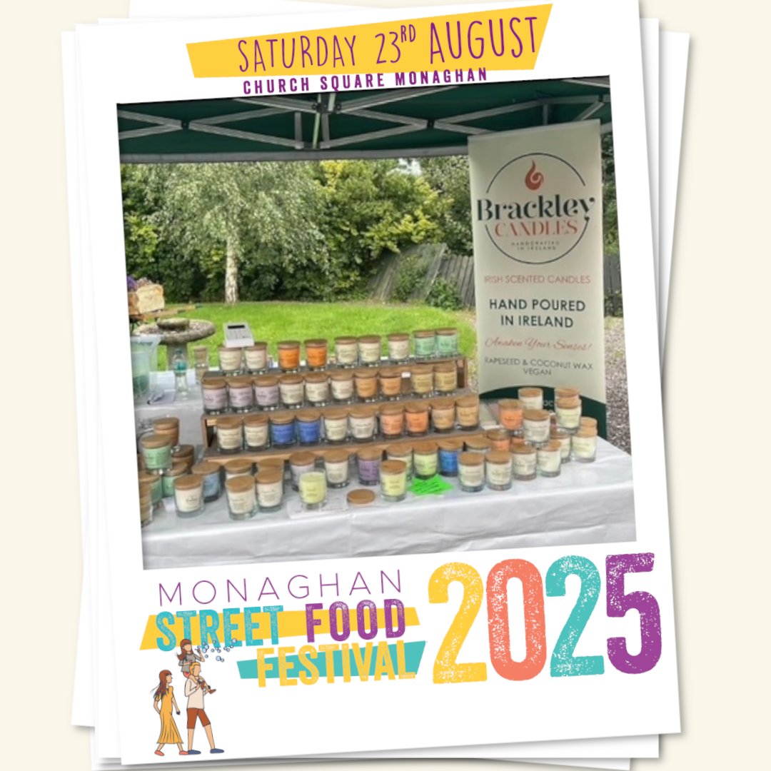 Luxury, handmade, and Irish 🇮🇪
Say hello to Brackley Candles 🕯️—made in Derrynoose with rapeseed &amp; coconut wax + pro-grade scents.
Find your perfect scent at the #MonaghanStreetFoodFestival!
#TasteOfMonaghan #ShopLocal #IrishMakers #BrackleyCandles #SupportSmallBusiness