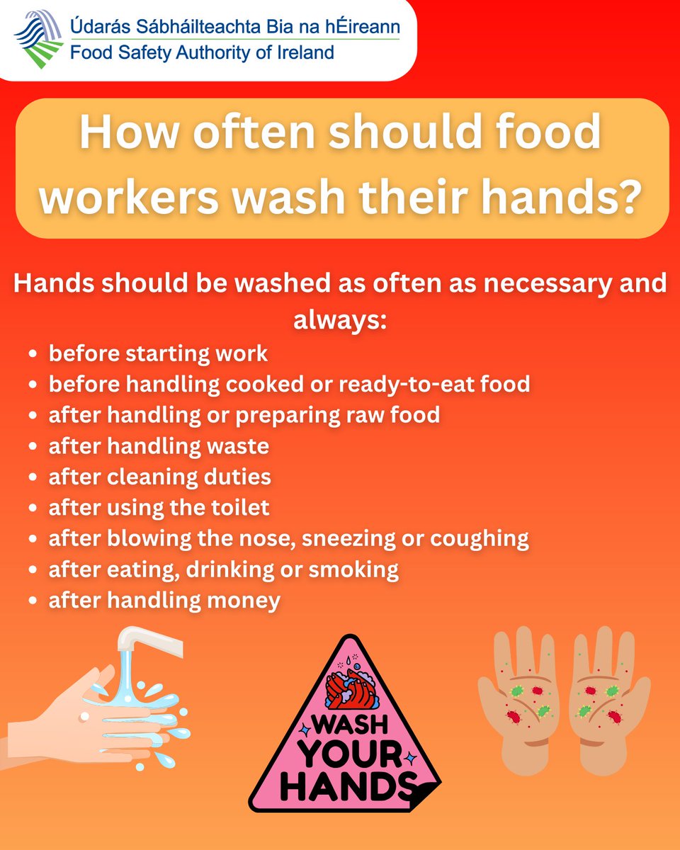 FSAIinfo's tweet image. 🚫 Last month, 10 food businesses were served with Enforcement Orders by the FSAI.
Some of these were due to no water supply for hand washing or cleaning utensils.

Learn more here: ow.ly/4o3w50WoeNS

#FoodSafety #HandWashing #FSAI #PublicHealth