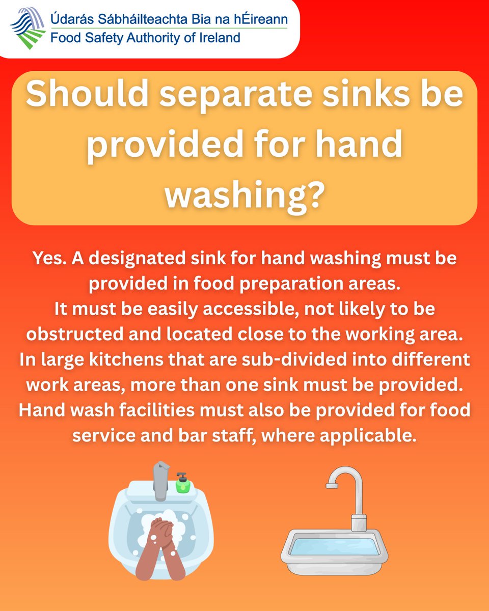 FSAIinfo's tweet image. 🚫 Last month, 10 food businesses were served with Enforcement Orders by the FSAI.
Some of these were due to no water supply for hand washing or cleaning utensils.

Learn more here: ow.ly/4o3w50WoeNS

#FoodSafety #HandWashing #FSAI #PublicHealth
