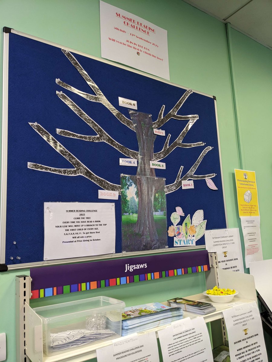 Back at the start of this month we had so many kids sign up to take part in the Summer Reading Challenge, getting their names on our tree, ready for them to climb with each book!

☀️ Come and join them by signing up in the library! ☀️ 

#SummerReadingChallenge #BookTwitter