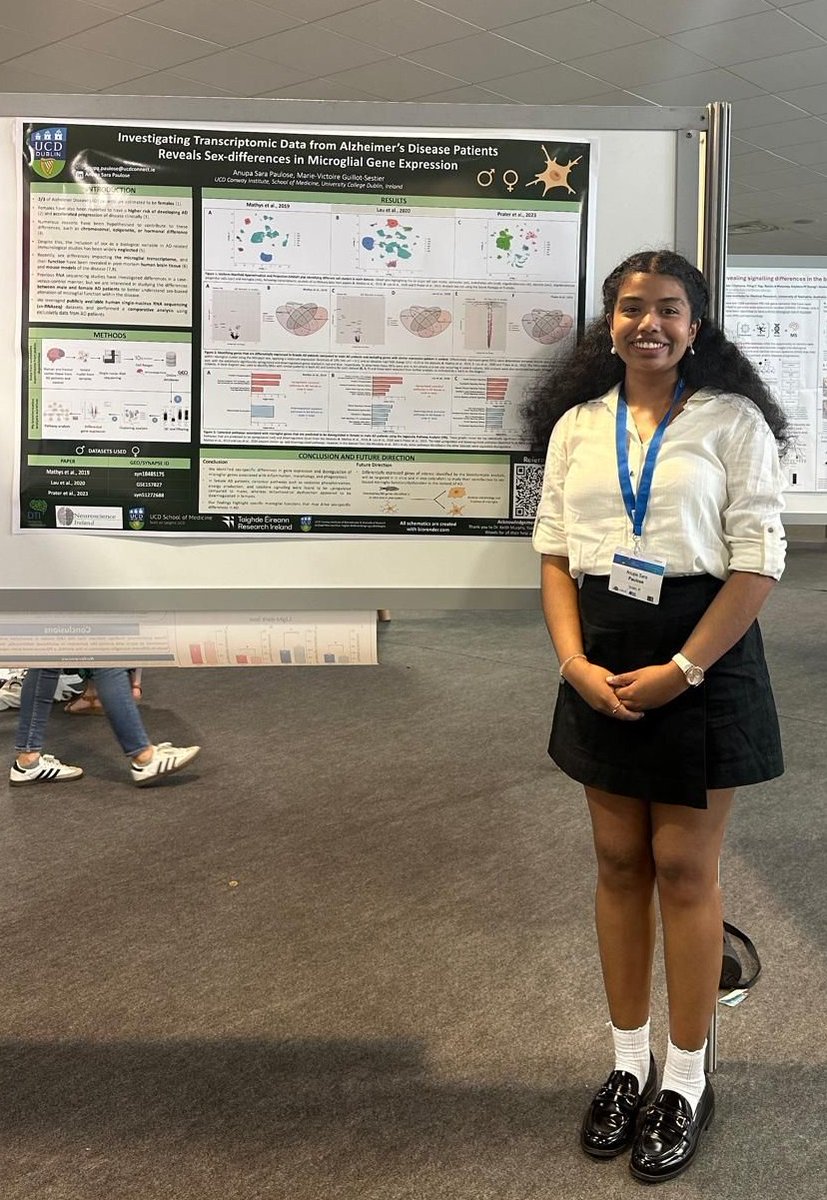 NeuroscienceIRL's tweet image. “I was truly inspired by the outstanding work presented and gained insights". 🎉Congratulations to Anupa Sara Paulose, one of our NSI travel bursary awardees, who presented her poster at #GLIA2025, the XVII European Meeting on Glial Cells in Health and Disease, in Marseille!