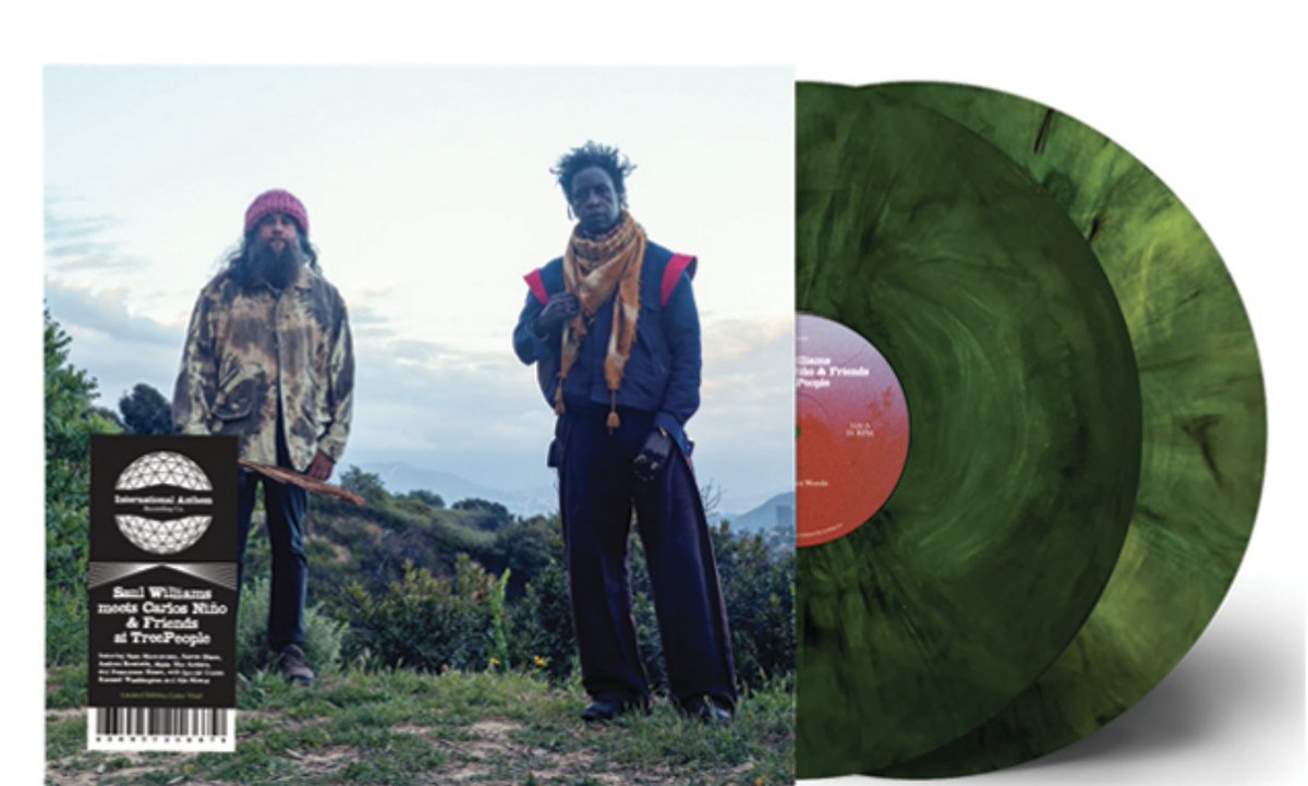 bleep's tweet image. Pre-Order Now:
@SaulWilliams meets Carlos Niño & Friends - at Treepeople
@intlanthem
bleep.com/release/514957
+ Green splatter vinyl
First collab between the poet & percussionist recorded live under black oak & walnut trees in Coldwater Canyon Park, Los Angeles, on Dec 18, 2024