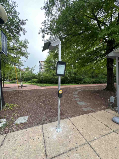 RideOnMCT's tweet image. Ride On's new ePaper bus stop displays have won a 2025 National Association of Counties (NACo) Achievement Award! These displays use solar energy to provide route information on a durable, easy-to-read screen and include a button that relays information verbally. @MCDOTNow