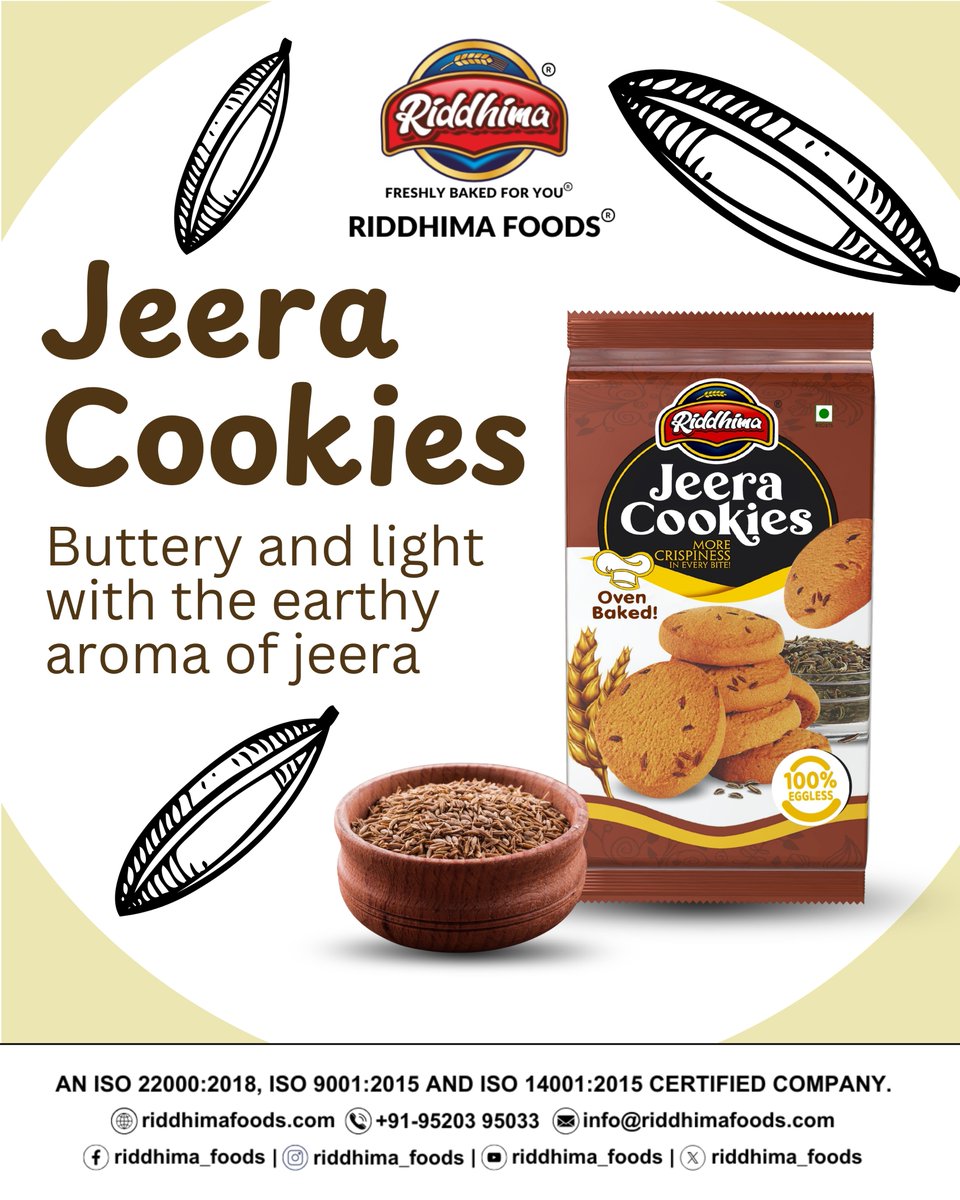 riddhima_foods's tweet image. Buttery, light, and spiced with the earthy aroma of jeera. A perfect tea-time companion. 🌿🍪
Call Now - 095203 95033
Order Now 🍪 - riddhimafoods.com
#jeeracookies #RiddhimaFoods #freshCookies #BakedPerfection #cookies #JeeraTwist #butterylight