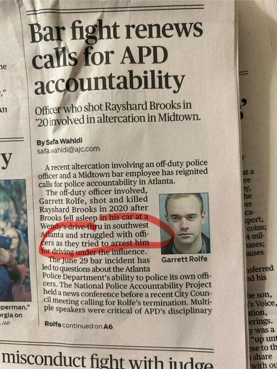 R_A_Belcher's tweet image. Brooks didn’t just “struggle with”
APD officers. He slammed one guy’s head into the pavement giving him a concussion & stole the officer’s taser. Oh, and the charges against Rolfe were dropped after a review by an independent prosecutor.
