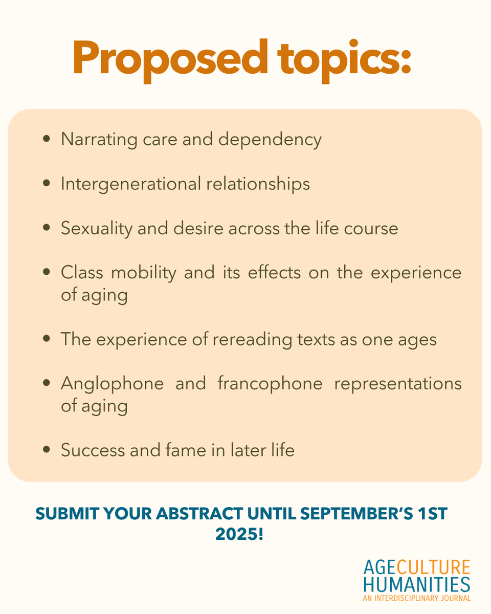 Age Culture Humanities Journal tweet media