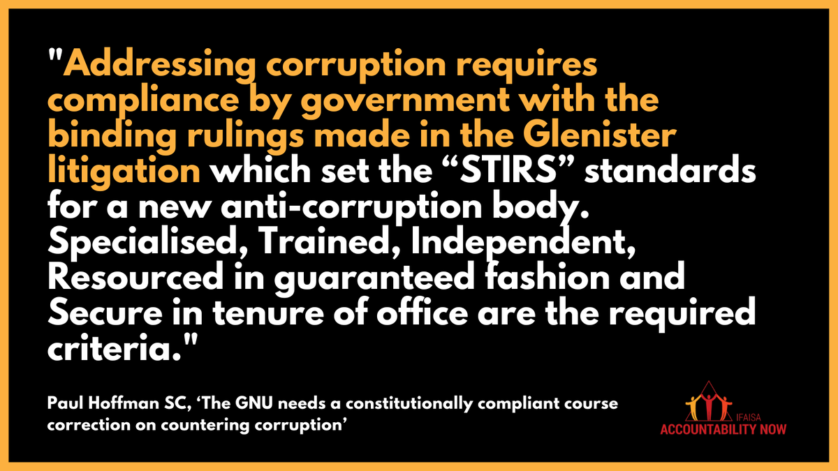 Accountability Now (@accountnow_sa) on Twitter photo A 2011 majority judgment required a single, independent anti-corruption body, free from executive control.
13 years later, it’s still not in place - and the consequences are clear: corruption thrives, accountability is rare, and impunity reigns. We're looking at you, <a href="/MYANC/">ANC - African National Congress</a> 👀 A 2011 majority judgment required a single, independent anti-corruption body, free from executive control.
13 years later, it’s still not in place - and the consequences are clear: corruption thrives, accountability is rare, and impunity reigns. We're looking at you, <a href="/MYANC/">ANC - African National Congress</a> 👀
