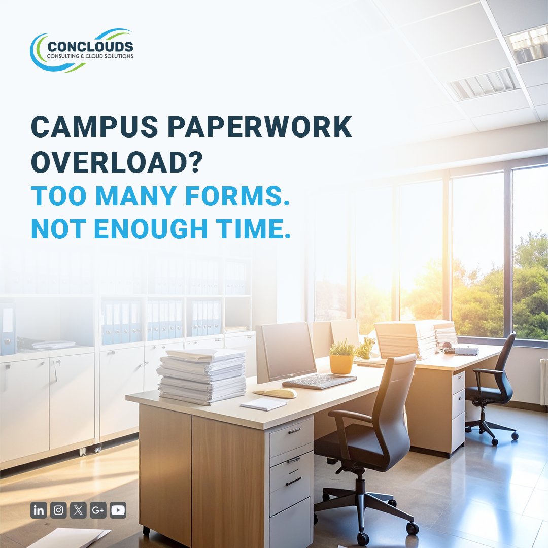 Conclouds2007's tweet photo. Campus paperwork chaos?
Delayed student approvals.
Lost documents.
Conclouds automates academic workflows — fast, centralized, secure.
No more delays. Just smooth operations.
#EdTech #UniversityAutomation #CampusEfficiency #Conclouds https://t.co/9sbDXx99SN