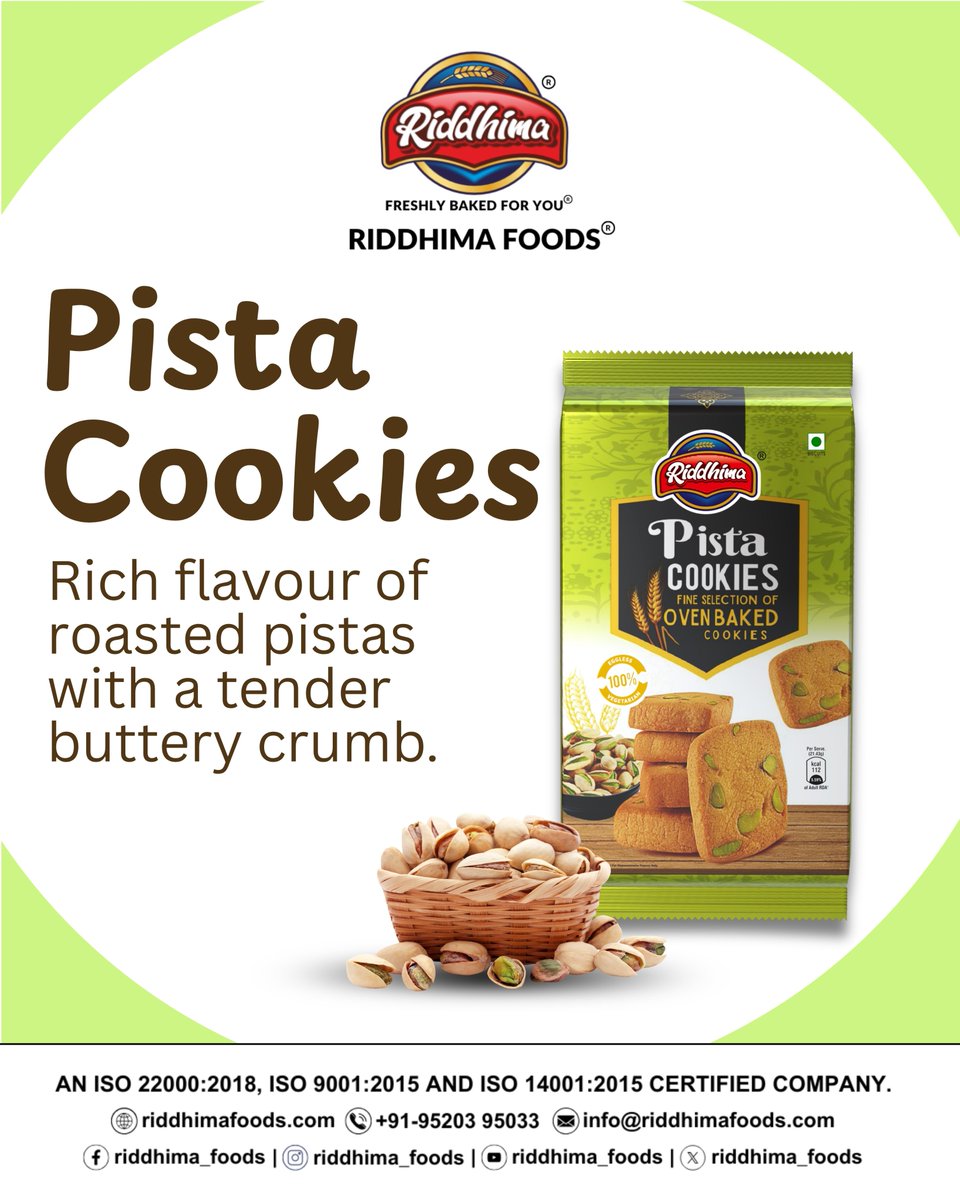riddhima_foods's tweet image. Rich roasted pista flavor meets buttery perfection in every bite. Crunchy, nutty, and delightful. 💚
Call Now - 095203 95033
Order Now 🍪 - riddhimafoods.com
#RiddhimaFoods #freshCookies #BakedPerfection #cookies #PistaLove
#pistacookies