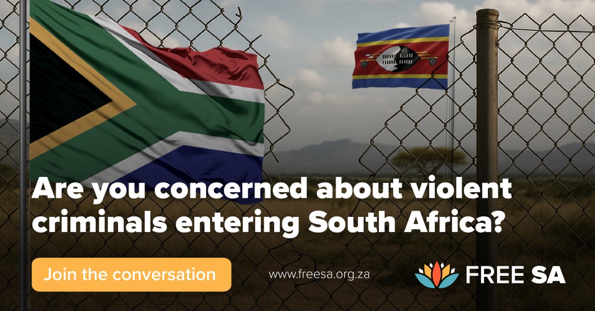FreeSAorg's tweet image. 📊Poll: Are you concerned about violent criminals crossing into SA?
The US has deported violent criminals to eSwatini, a country that shares a porous border with South Africa. With weak border control and rising crime, should we be worried about these individuals slipping into…