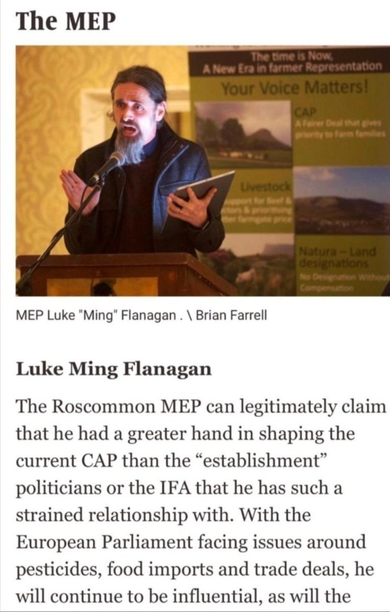 Just so you know.
I am 11 years on the AGRI committee.
I have attended more AGRI meetings than any other Irish MEP ever! 
I am the lead negotiator for my group on CAP reform.
I was the only Irish MEP directly involved in the last CAP reform. The only Irish MEP definite to be