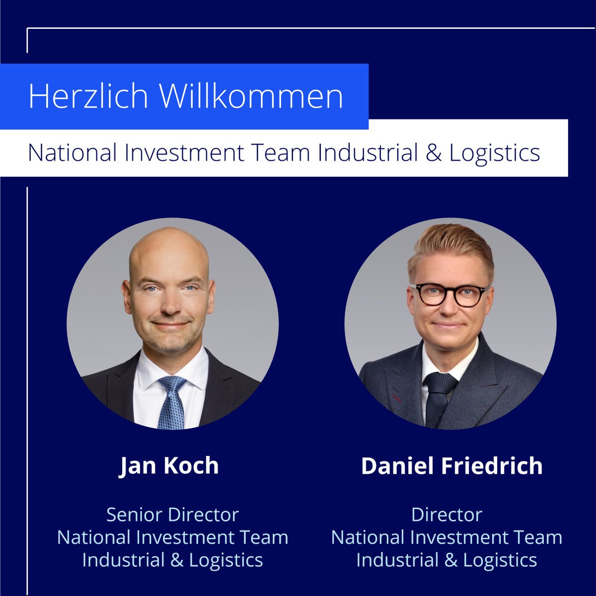 Verstärkung für unser National Investment Team #Industrial &amp; #Logistics in Deutschland: Wir freuen uns sehr, dass mit Jan Koch und Daniel Friedrich zwei erfahrene Berater zu Colliers wechseln.

Alle Infos: colliers.de/presse/collier…