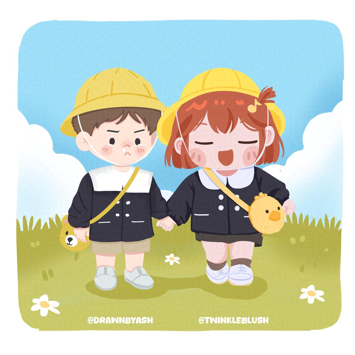 drawnbyash's tweet image. Art collab with si empu artstyle lucu2 dan menggemaskan @twinkleblush
"Mama Juna kehabisan ide untuk membujuk Juna pergi ke sekolah pagi ini. Jadi dia meminta Aca, teman sekelas sekaligus tetangga Juna, untuk mengajaknya pergi ke sekolah."
#ocart #originalcharacterart #OC