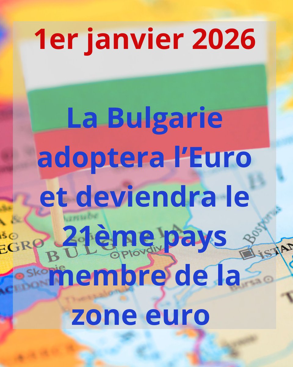 🪙🇧🇬Les ministres des Finances de l'Union européenne ont donné leur feu vert ce mardi 8 juillet pour que la Bulgarie devienne le 21e membre de la zone euro. 

👉Les Bulgares pourront utiliser la monnaie unique à partir du 1er janvier 2026.

➕infos : touteleurope.eu/economie-et-so…