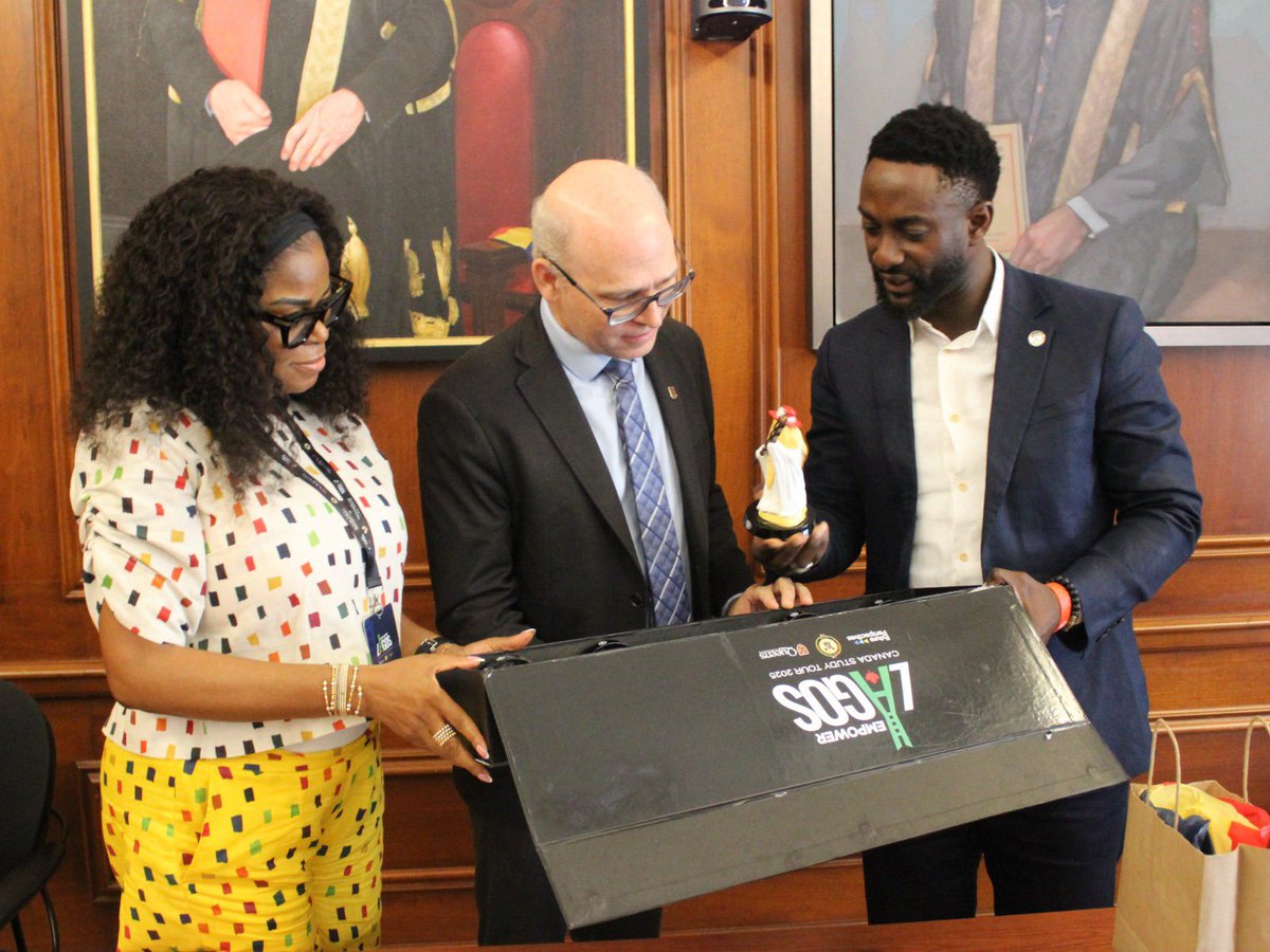 LagosJunction's tweet image. The delegates of the Lagos State Canada Study Tour 2025 were warmly welcomed at Queen’s University, where they attended an official orientation. 

They were received by the Chief of Staff and the Special Advisor from the Office of the Principal and Vice-Chancellor, Nick Mosey…