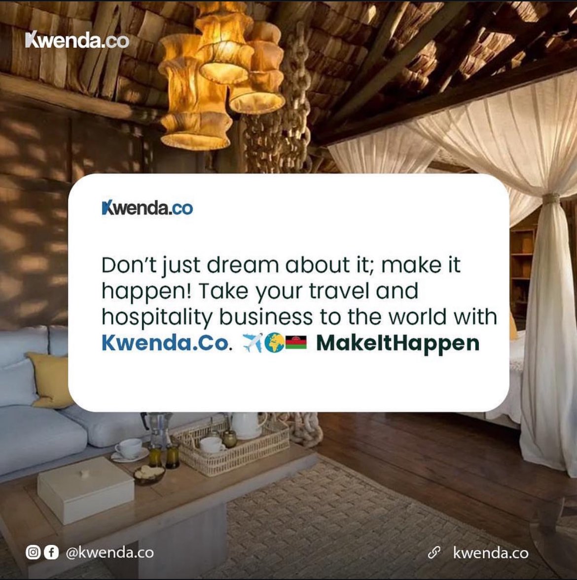 Kwenda.Co (@kwendaco) on Twitter photo Donโt just dream it โ make it happen! ๐โจ
Looking to book or grow your accomodation reach? Kwendaโs got you.
๐ก Book verified stays across Malawi:
๐ฒ kwenda.co/accommodation
๐จ Got a property? List it today:
๐๐ฝ kwenda.co/accommodation/โฆ
๐ฉ Or email accommodations@kwenda.co Donโt just dream it โ make it happen! ๐โจ
Looking to book or grow your accomodation reach? Kwendaโs got you.
๐ก Book verified stays across Malawi:
๐ฒ kwenda.co/accommodation
๐จ Got a property? List it today:
๐๐ฝ kwenda.co/accommodation/โฆ
๐ฉ Or email accommodations@kwenda.co