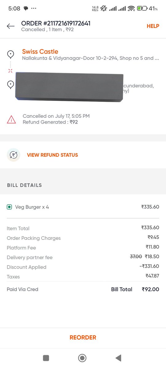 Tweet_Prashna's tweet photo. @dealztrendz Cancelled @Swiggy https://t.co/JL5OwYYHMJ