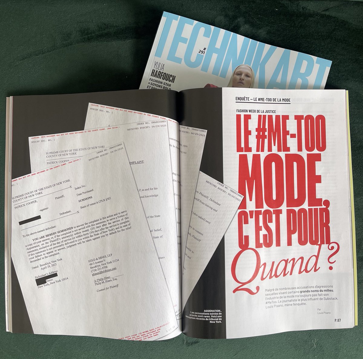 LouisPisano's tweet image. everybody in fashion knows…..something, but nothing ever changes. For the latest issue of @Technikartmag I explore the dark dynamics of the industry and ask the question: When Will #MeToo Come For Fashion? On newsstands now 🗞️
