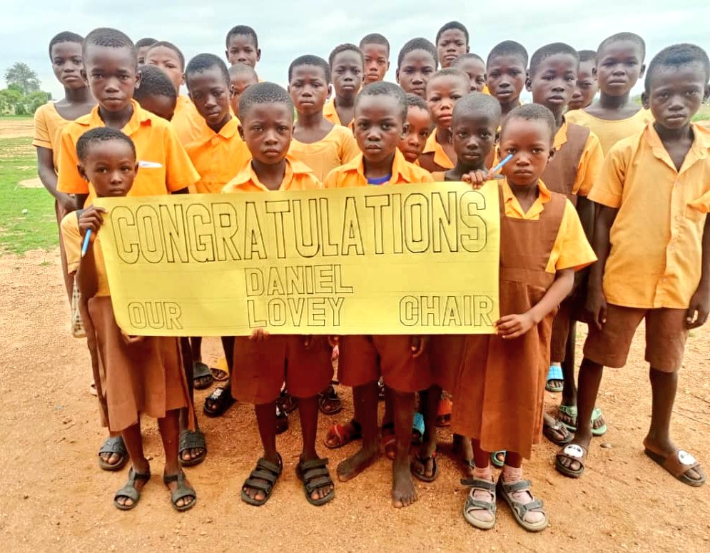 Lovey Foundation UK (@loveyfoundation) on Twitter photo This morning, the pupils of Kuloko Basic School in Upper East Ghana have sent their congratulations to Lovey Chair <a href="/_danvalentine/">Daniel Valentine</a> following his shortlisting for <a href="/ThirdSector/">Third Sector</a> "2025 UK Charity Chair of the Year".
Best of luck Daniel! 🏆🤞🥂
#thirdsectorawards This morning, the pupils of Kuloko Basic School in Upper East Ghana have sent their congratulations to Lovey Chair <a href="/_danvalentine/">Daniel Valentine</a> following his shortlisting for <a href="/ThirdSector/">Third Sector</a> "2025 UK Charity Chair of the Year".
Best of luck Daniel! 🏆🤞🥂
#thirdsectorawards