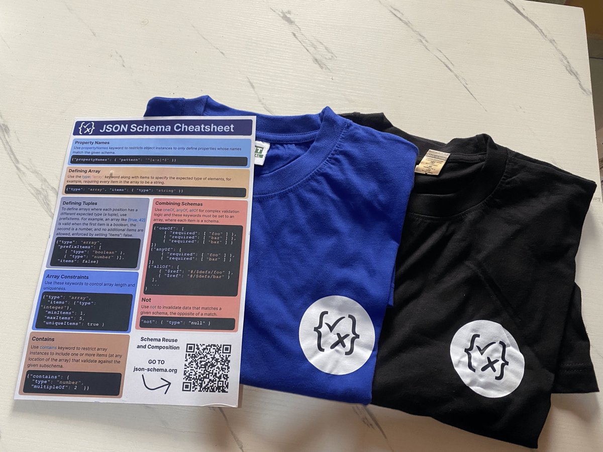 jsonschema's tweet image. Lagos! #APIDays is TOMORROW!
Come say hi to us at the Open Standards Booth and we will be there ready to chat all things JSON Schema + APIs.
👋 The first 100 people who stop by get swags like shirts, stickers & more!
Let’s connect 💙 #JSONSchema #APIDaysLagos #DevCommunity