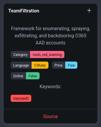 rawsec_cyber's tweet image. New tools were added on the #Rawsec #Cybersecurity Inventory

@noraj_rawsec added

📌 TeamFiltration by @Flangvik
📌 IPSpinner by @synacktiv
📌 Gitleaks by @gitleaks
📌 Nosey Parker by @bradlarsen at @praetorianlabs

inventory.raw.pm