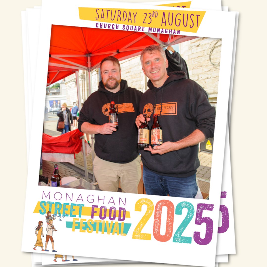 🍺 Brehon Brewhouse is back at the #MonaghanStreetFoodFestival! Pick up some of their award-winning craft beers—locally brewed right here in County Monaghan. A perfect way to bring the taste of the festival home.

#TasteOfMonaghan #SupportLocal #IrishCraftBeer #MonaghanHasIt