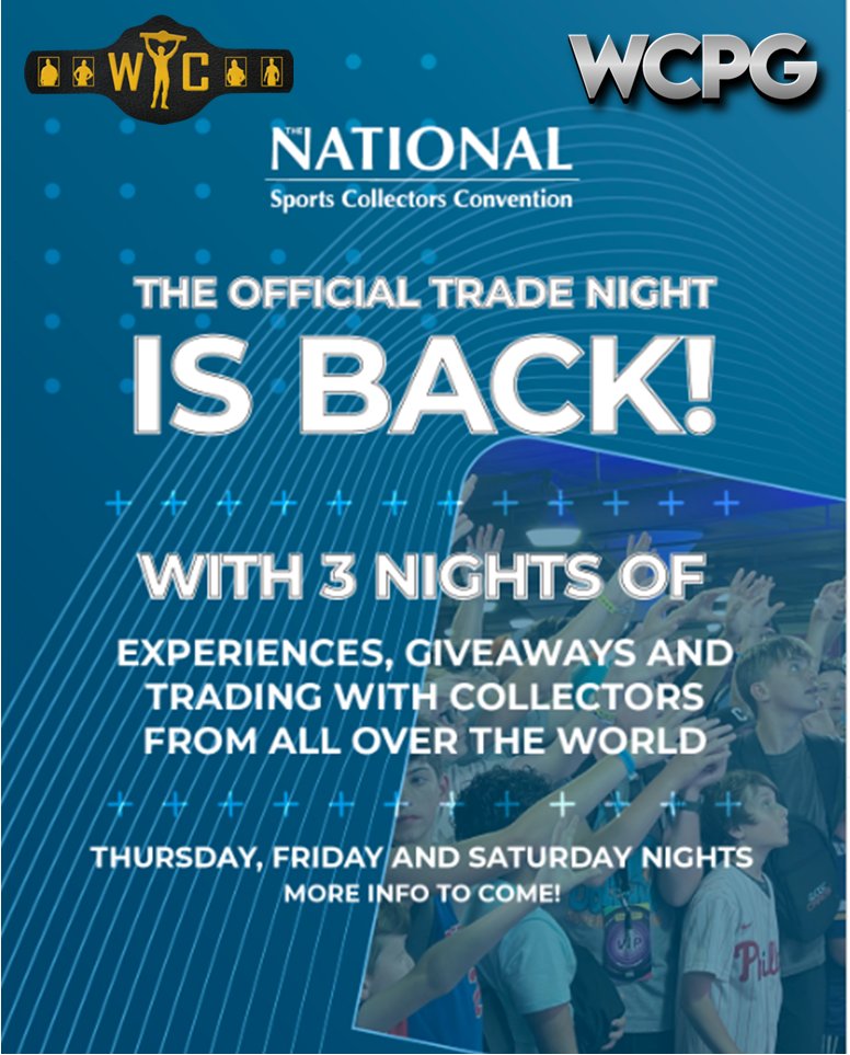 Wrestling Card Price Guide (@card_guide) on Twitter photo We're only two weeks away from this year's National!
Come to our wrestling card panel. Bring your wrestling cards to the after-hours trade nights. And if you can't make it to Chicago, look for <a href="/WrestlingTradi2/">WrestlingTradingCards.com™️</a> and I to bring you all the wrestling news from the Convention floor. We're only two weeks away from this year's National!
Come to our wrestling card panel. Bring your wrestling cards to the after-hours trade nights. And if you can't make it to Chicago, look for <a href="/WrestlingTradi2/">WrestlingTradingCards.com™️</a> and I to bring you all the wrestling news from the Convention floor.