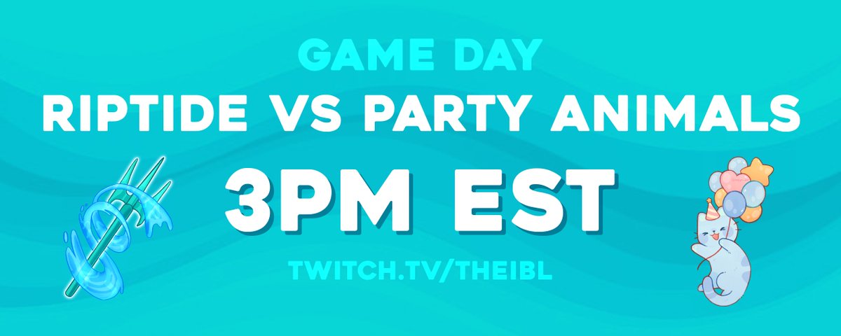 We're SO BACK!

Riptide is going up against Party Animals, a team with very similar stats. This will be an exciting matchup!

Tune in TODAY at 3pm EST! 🌊