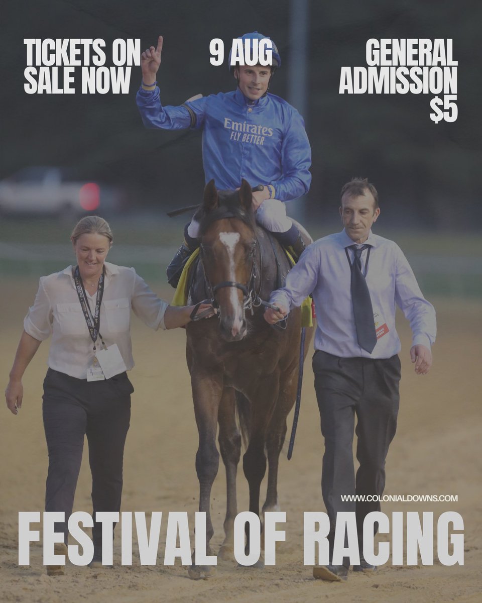ColonialDowns's tweet image. Biggest day of summer? It’s August 9th.
Festival of Racing → Colonial Downs
Get your tickets now. 🎟️🏇 #Colonialdowns