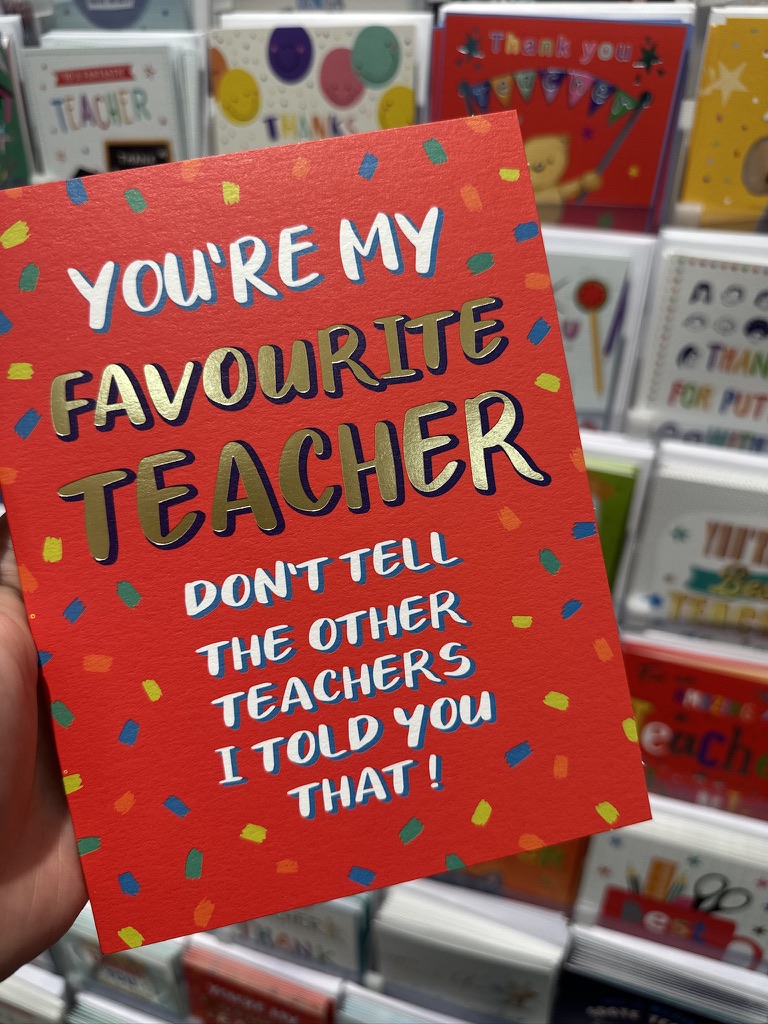 FestivalPlace's tweet image. Don't forget to pick up a thank you card and balloon for those teachers that make a difference!
Lots of lovely cards in store at Clintons and Cards Direct. Pop in today!