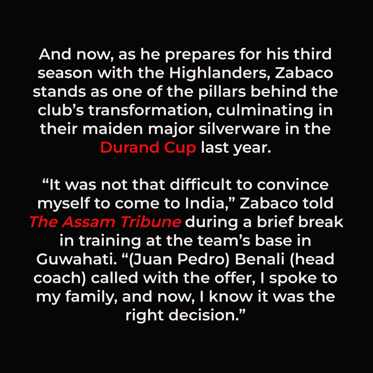Football talk with Michel Zabaco!

Ahead of the new season, the <a href="/NEUtdFC/">NorthEast United FC</a> defender shares his thoughts as the Highlanders gear up to defend their Durand Cup title.

First match: August 2 | vs Malaysian Army FT | Shillong

Image credit: NorthEast United FC Media