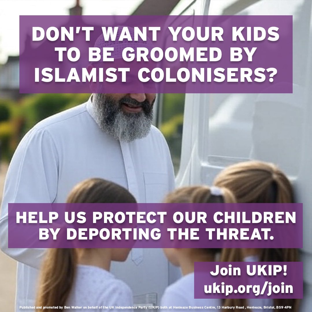 UKIP's tweet image. Help us protect our children.
Join UKIP here: join.ukip.org/joinonline.asp…