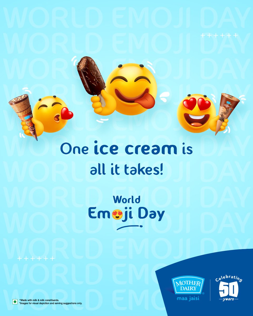 Emotions may come and go but ice cream stays by your side!

#MotherDairy #MotherDairyIceCream #WorldEmojiDay #CoolSurprise #IceCream