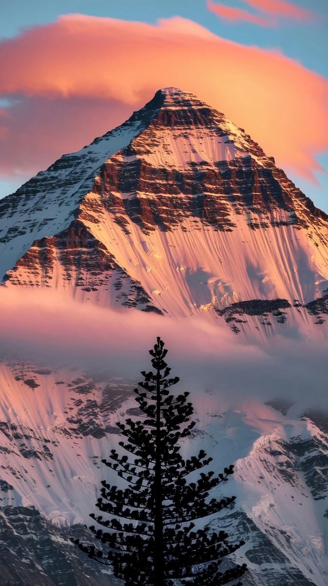 Mt Everest at sunrise.