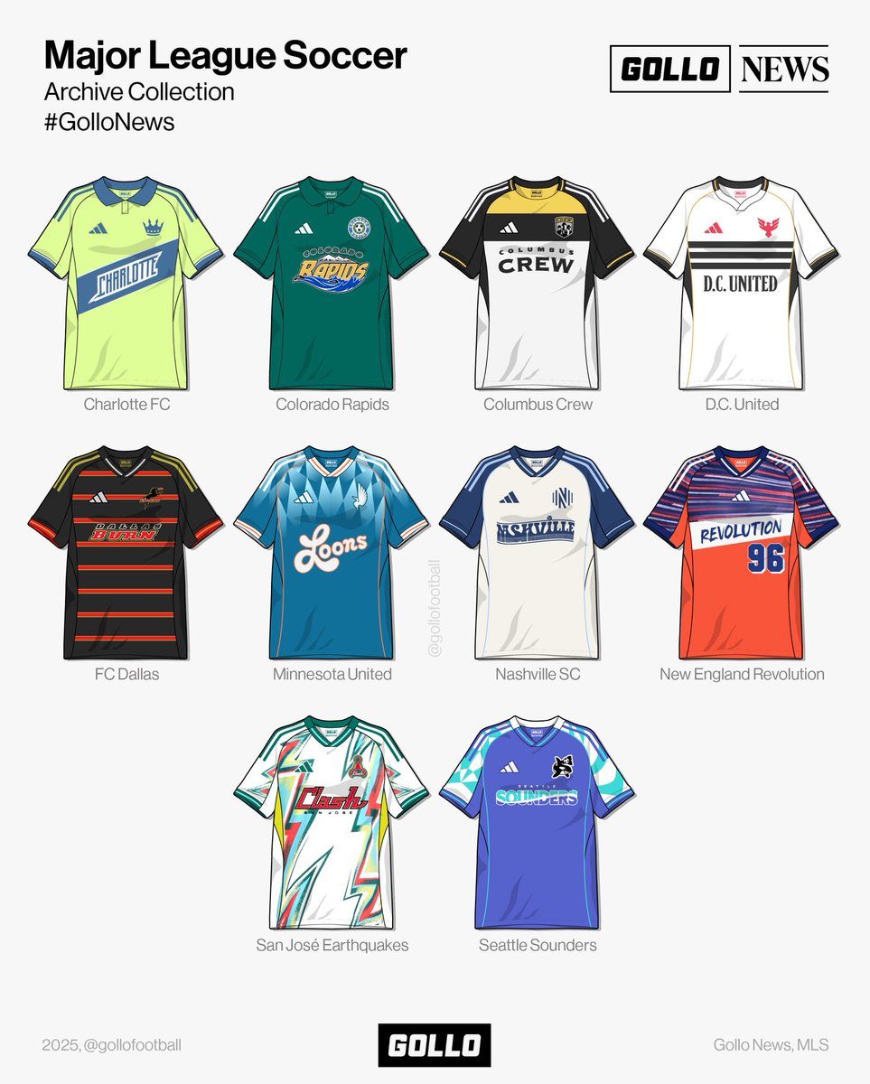 A Adidas lançou a Archive Collection, e segundo a marca é uma homenagem ao passado com olhos postos no futuro!

Dez clubes da MLS receberam camisolas especiais com designs autênticos, cores arrojadas e detalhes lendários que reimaginam o legado de cada equipa. Uma fusão perfeita