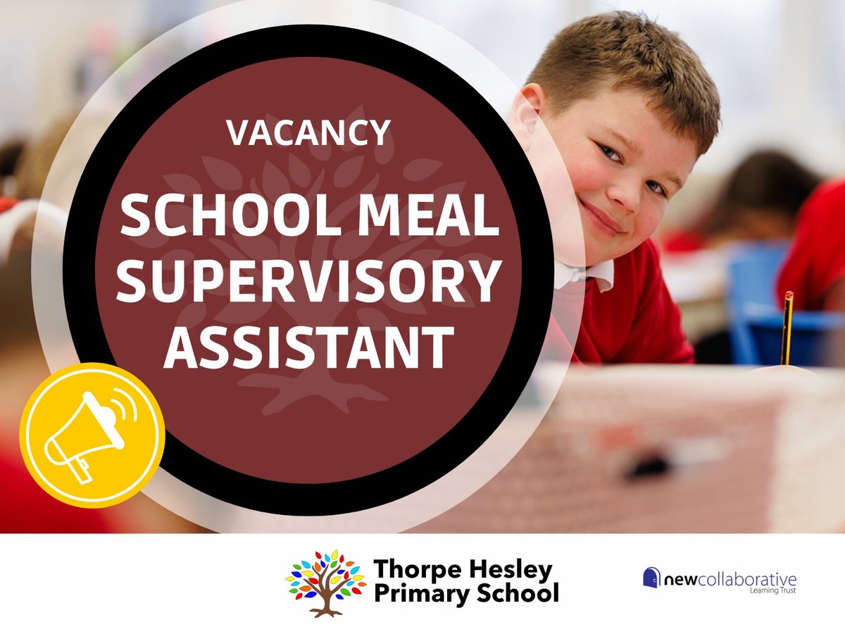 VACANCY - School Meal Supervisory Assistant (x2 Positions Available)

We are seeking to employ the right candidate to work with our children over lunchtime.

Full details and application here: loom.ly/k-7bBmU