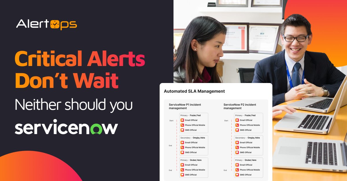 Missed alerts shouldn’t derail your SLA. With AlertOps + ServiceNow, escalations kick in automatically, so critical incidents keep moving until resolved. 
Start your free trial and safeguard your response flow. 

#AutomatedEscalation #SLAManagement #AlertOps