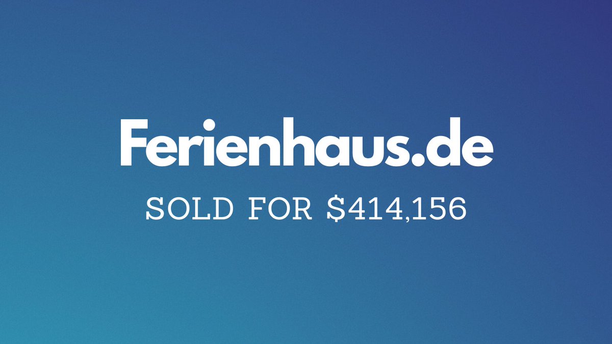 NameBio's tweet image. Yesterday saw $897k in domain name sales including:

$414,156 Ferienhaus․de (Vacation Home)
$79,988 Watch․now
$25,500 Macha․com
$8,923 Kay․ai
$7,590 Snorkel․org
$5,299 Juanita․ai
$4,050 CarOutlet․com

Full list 👉 namebio.com/daily

#Domains