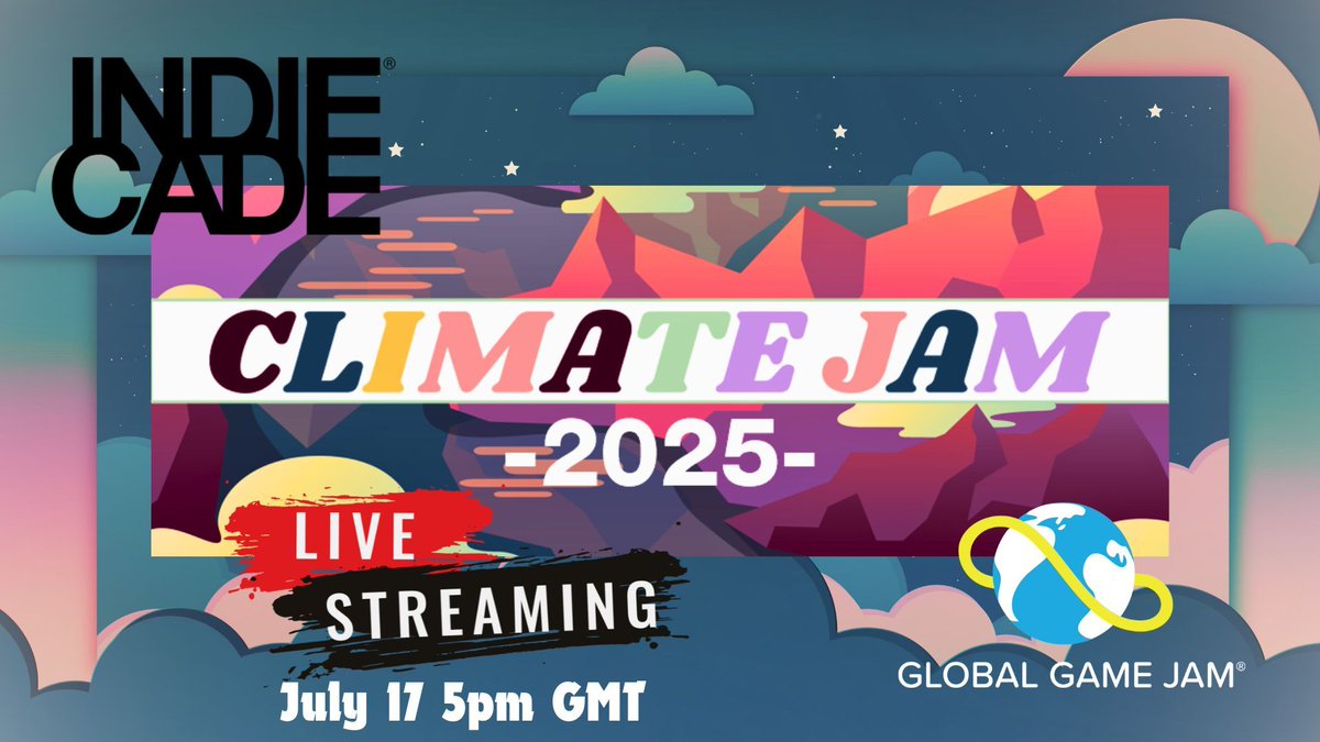 GlobalGameJam (@globalgamejam) on Twitter photo Join live today at 1pm EST / 5pm GMT for a stream hosted by <a href="/IndieCade/">IndieCade 🕹️🌟</a> and @GlobalgameJam to showcase games created during the Climate Jam 2025: Natural & unNatural Disasters! Guest panelists will be joining to give game feedback to the participating teams! Join live today at 1pm EST / 5pm GMT for a stream hosted by <a href="/IndieCade/">IndieCade 🕹️🌟</a> and @GlobalgameJam to showcase games created during the Climate Jam 2025: Natural & unNatural Disasters! Guest panelists will be joining to give game feedback to the participating teams!