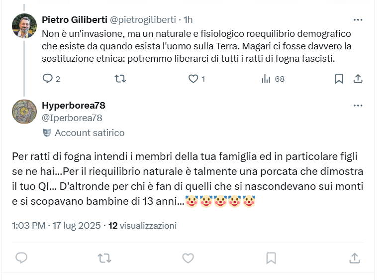 pietrogiliberti's tweet image. E anche @Iperborea78 si iscrive alla lista dei ratti di fogna fascisti cacasotto che commentano e scappano.