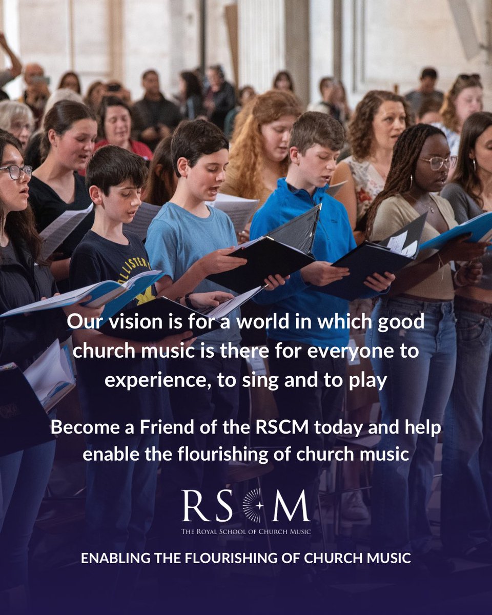 RSCMCentre's tweet image. By becoming an RSCM Friend you can help us to encourage the development of church music and musicians through our comprehensive education programme
Find out more here rscm.org.uk/support-us/fri…