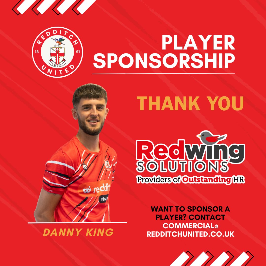 Redditch United (@redditchutd) on Twitter photo Player Sponsorships 🤝
A big thank you to our supporters group, Friends of Redditch United, who have decided to sponsor Dexter Dudley-Toole, whilst Transmec have chosen Robbie Bunn & Redwing Solutions have taken Danny King 🙌
Email commercial@redditchunited.co.uk for more ✉️ Player Sponsorships 🤝
A big thank you to our supporters group, Friends of Redditch United, who have decided to sponsor Dexter Dudley-Toole, whilst Transmec have chosen Robbie Bunn & Redwing Solutions have taken Danny King 🙌
Email commercial@redditchunited.co.uk for more ✉️