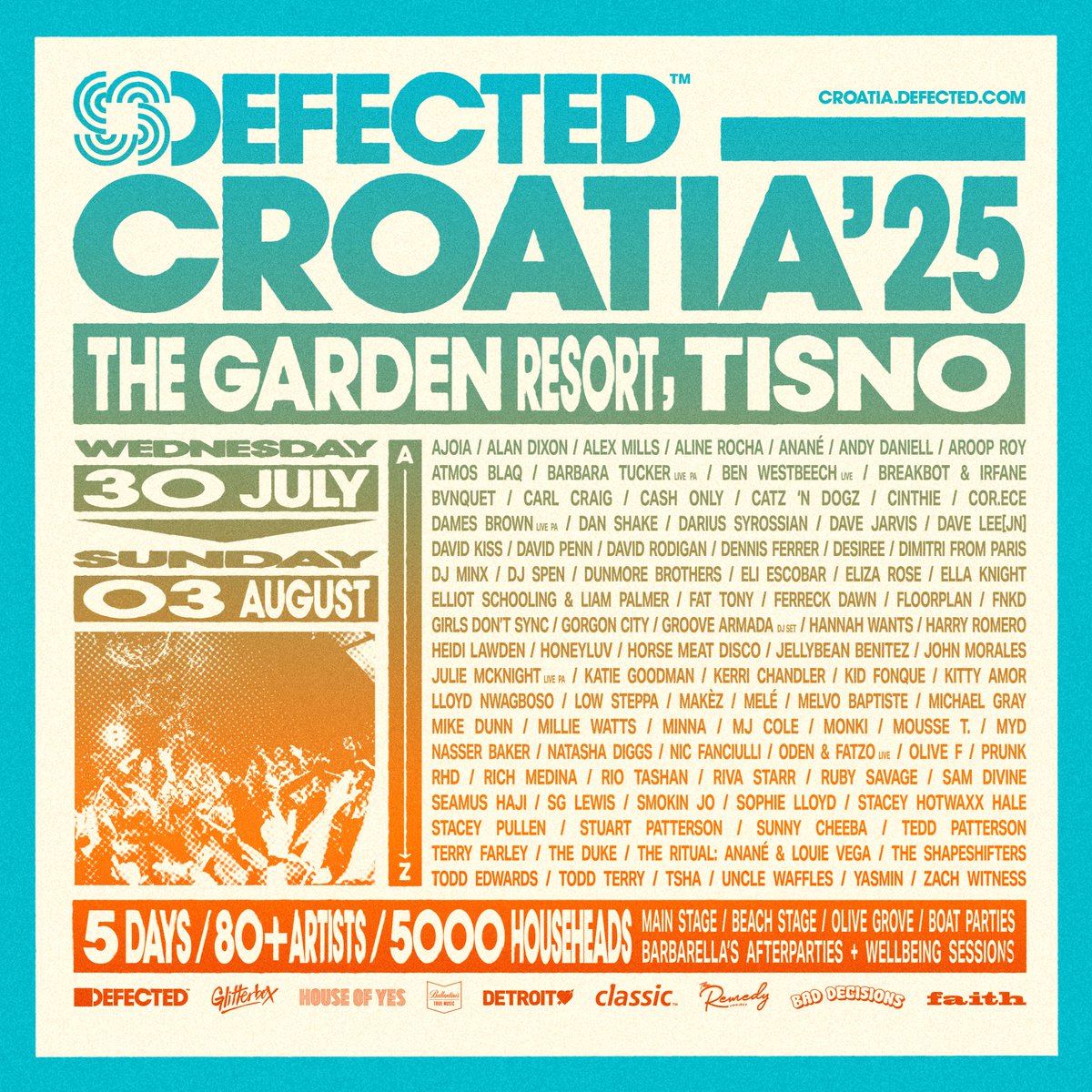 Kerri Chandler (@kerrichandler) on Twitter photo Croatia see you at the end of this month with the <a href="/DefectedRecords/">Defected Records</a> family ❤️
Tickets:
croatia.defected.com/2025-book-tick… Croatia see you at the end of this month with the <a href="/DefectedRecords/">Defected Records</a> family ❤️
Tickets:
croatia.defected.com/2025-book-tick…
