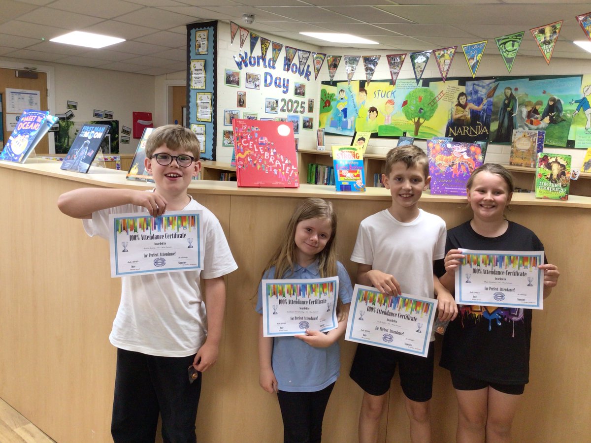 Well done to our silver and bronze attendance winners in Y4C!