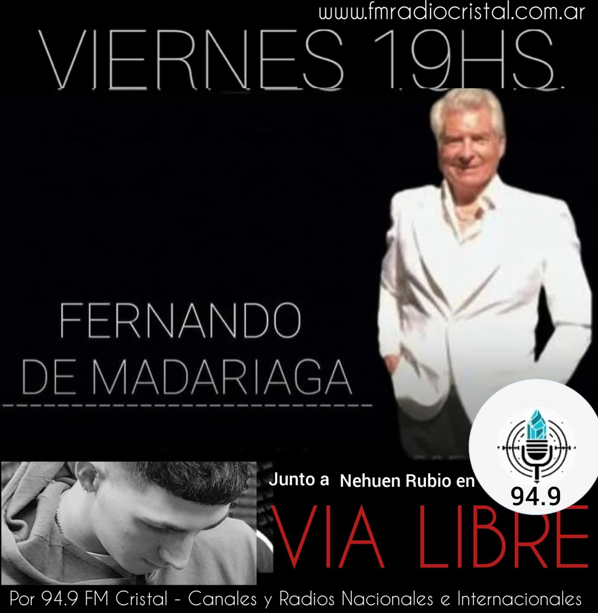 Alejandra Rubio (@alerubio_) on Twitter photo #IMPERDIBLE
🔴 #VIERNES 19HS FERNANDO DE MADARIAGA
en #VIALIBRE junto a
<a href="/NehuenRubio2/">Nehuen Rubio🎧</a> x
<a href="/fm_radiocristal/">Radio Cristal</a>
fmradiocristal.com.ar
Canales y Radios Nacionales e Internacionales
+ <a href="/contenidostvra/">Contenidostv</a> y #RSLInternacional 🌎
🇦🇷🇨🇱🇺🇾🇵🇾: 7 PM
🇻🇪🇧🇴🇩🇴🇵🇷: 6 PM
🇨🇴🇵🇪🇪🇨🇵🇦: 5 PM
🇲🇽🇬🇹🇭🇳🇸🇻🇳🇮: 4 PM #IMPERDIBLE
🔴 #VIERNES 19HS FERNANDO DE MADARIAGA
en #VIALIBRE junto a
<a href="/NehuenRubio2/">Nehuen Rubio🎧</a> x
<a href="/fm_radiocristal/">Radio Cristal</a>
fmradiocristal.com.ar
Canales y Radios Nacionales e Internacionales
+ <a href="/contenidostvra/">Contenidostv</a> y #RSLInternacional 🌎
🇦🇷🇨🇱🇺🇾🇵🇾: 7 PM
🇻🇪🇧🇴🇩🇴🇵🇷: 6 PM
🇨🇴🇵🇪🇪🇨🇵🇦: 5 PM
🇲🇽🇬🇹🇭🇳🇸🇻🇳🇮: 4 PM