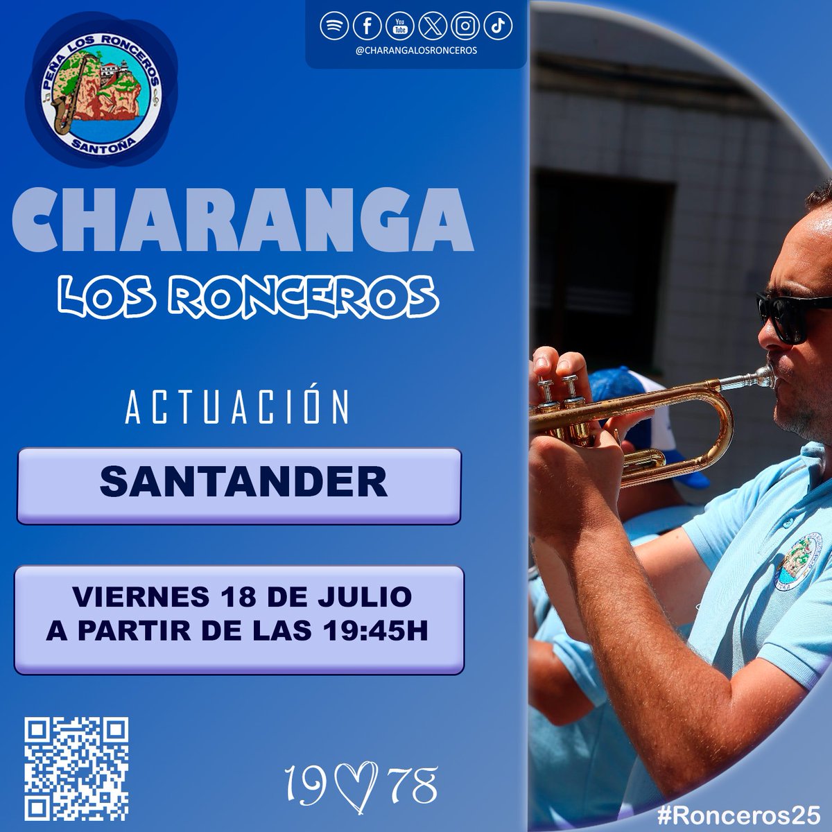 QUE NO PARE LA FIESTAAAA🕺💃🎺🎷

Mañana viernes 18 de julio nos vamos al pregón de la semana grande de #Santander. 🥁🥁🥁

🗓18 DE JULIO
🕐A PARTIR DE LAS 19:45H
📍 SANTANDER🎉

Si tenéis ganas de fiesta, no os lo podéis perder.
Nosotros estamos preparados... y vosotros???