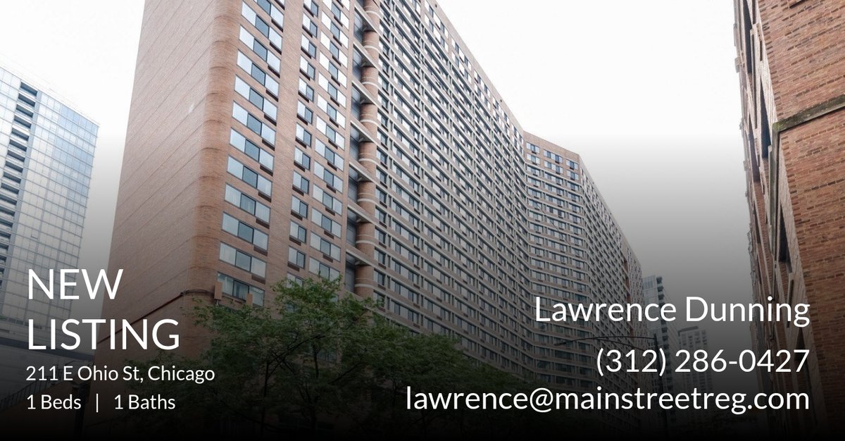 MainStreetREG's tweet image. 📍 New Listing 📍 Take a look at this fantastic new property that just hit the market located at 211 E Ohio St 2606 in Chicago. Reach out here or at (312) 286-0427 for more information

Main Street Real Estate Group 
info... homeforsale.at/211_E_OHIO_ST_…
